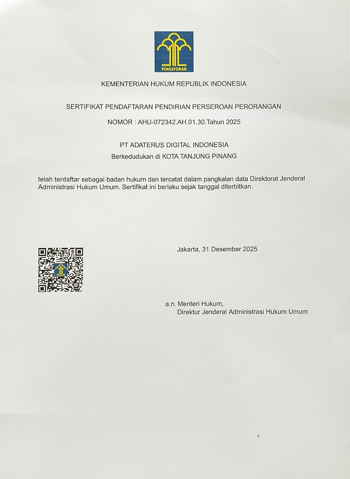 SK Kemenkumham